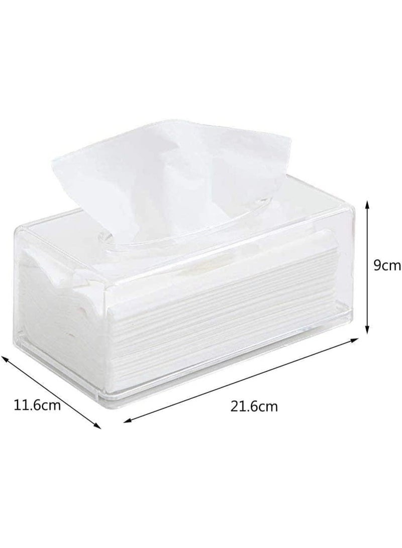 Meetion Acrylic Tissue Box Cover, Clear Tissue Box Holder, Dispenser Holder Case Dryer Sheet for Car, Bathroom, Kitchen,Office, Living Room, Home, Laundry, Counter and Table - Image 2